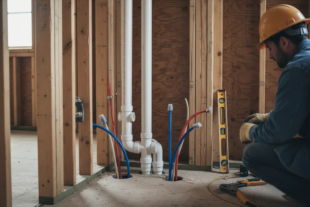 Drain and supply rough-in during Leak Detection in Rockland